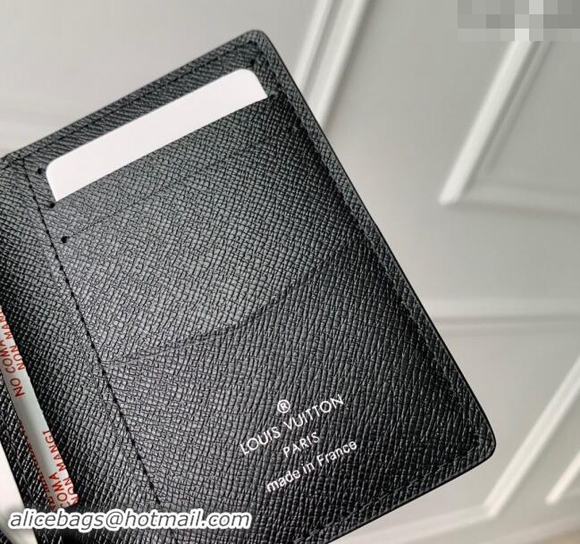 Famous Brand Louis Vuitton Pocket Organizer Wallet in Black Epi Leather M60642 2024