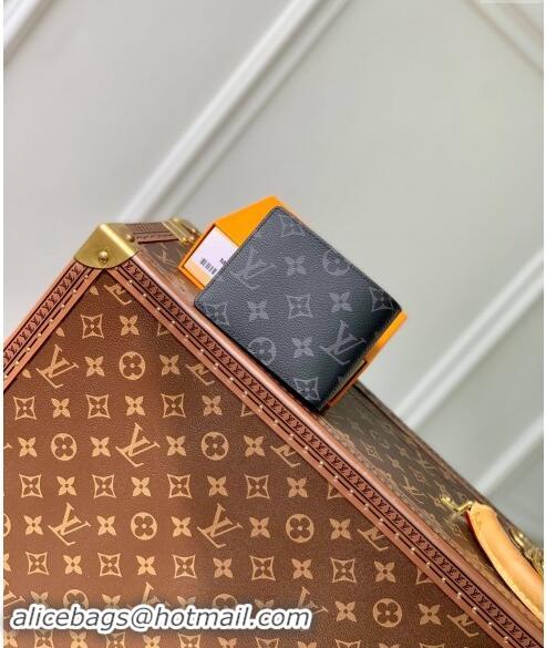 Top Grade Louis Vuitton Multiple Wallet in Black Monogram Eclipse Canvas M61695 2024