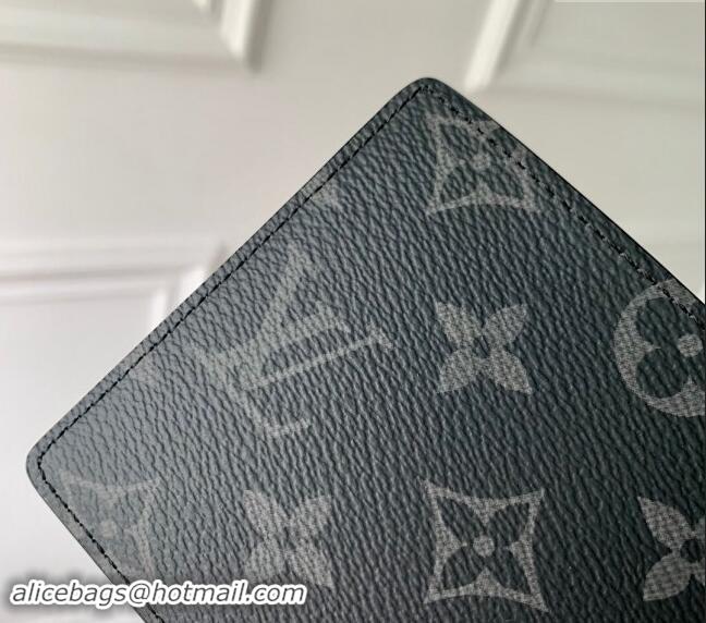 Top Grade Louis Vuitton Multiple Wallet in Black Monogram Eclipse Canvas M61695 2024