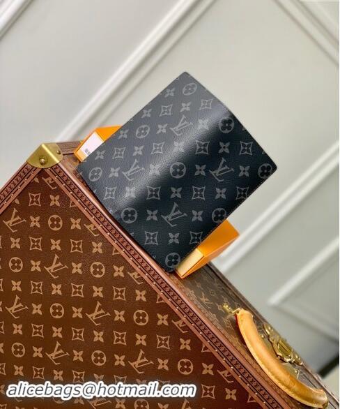 Good Quality Louis Vuitton Brazza Wallet in Black Monogram Eclipse Canvas M61697 2024