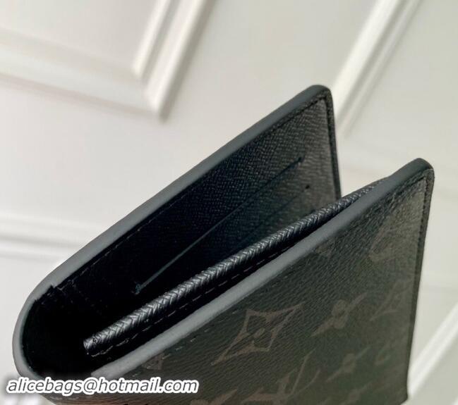 Good Quality Louis Vuitton Brazza Wallet in Black Monogram Eclipse Canvas M61697 2024