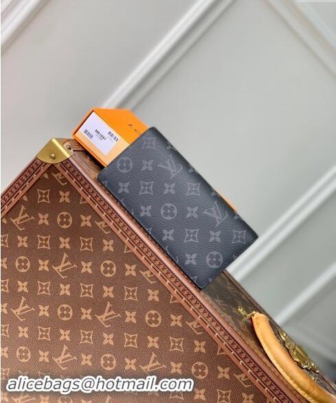 Good Quality Louis Vuitton Brazza Wallet in Black Monogram Eclipse Canvas M61697 2024