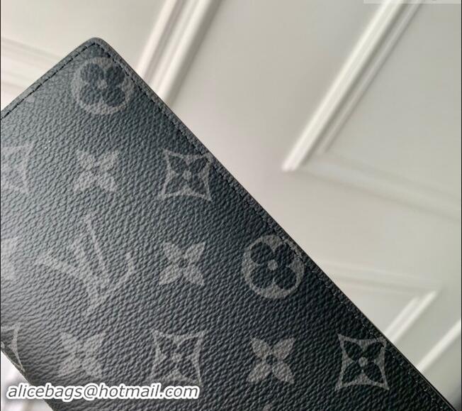 Good Quality Louis Vuitton Brazza Wallet in Black Monogram Eclipse Canvas M61697 2024