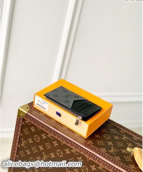 Good Product Louis Vuitton Coin Card Holder Wallet in Grey Monogram Eclipse Canvas M69533 2024