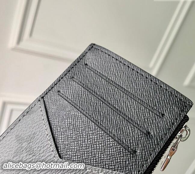 Good Product Louis Vuitton Coin Card Holder Wallet in Grey Monogram Eclipse Canvas M69533 2024