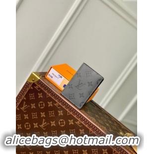 Well Crafted Louis Vuitton Pocket Organizer Wallet in Grey Monogram Eclipse Canvas M61696 2024