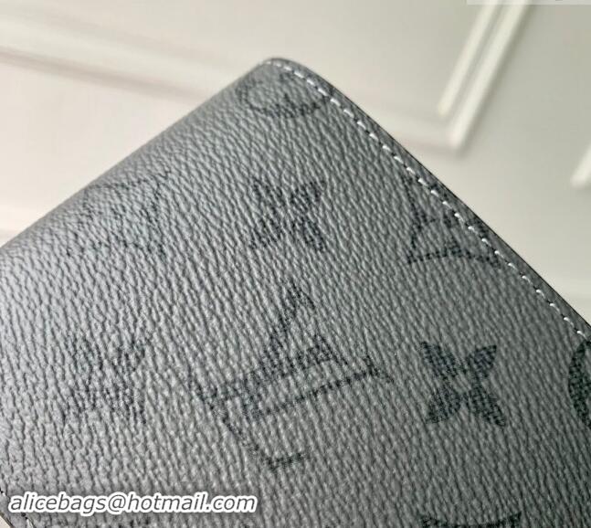 Top Grade Louis Vuitton Slender Wallet in Grey Monogram Eclipse Canvas M80906 2024