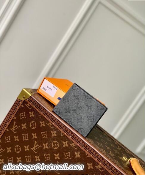 Top Grade Louis Vuitton Slender Wallet in Grey Monogram Eclipse Canvas M80906 2024