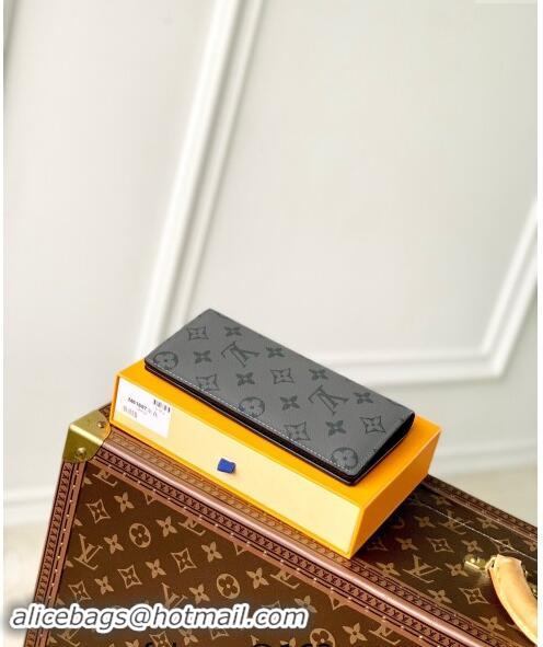 Luxurious Louis Vuitton Brazza Wallet in Grey Monogram Eclipse Canvas M61697 2024