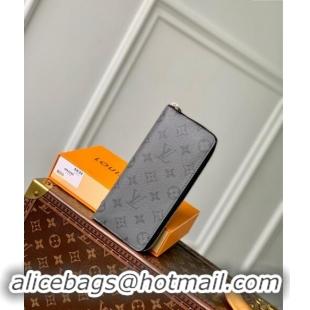 Best Quality Louis Vuitton Zippy Wallet Vertical in Grey Monogram Eclipse Canvas N63095 2024