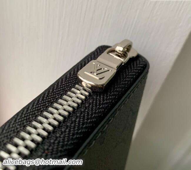 Best Quality Louis Vuitton Zippy Wallet Vertical in Grey Monogram Eclipse Canvas N63095 2024