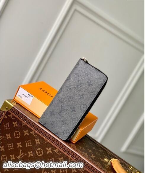 Best Quality Louis Vuitton Zippy Wallet Vertical in Grey Monogram Eclipse Canvas N63095 2024