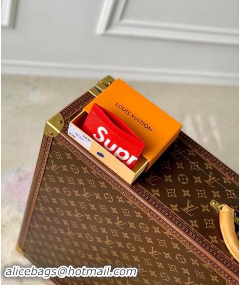 Top Grade Supreme x Louis Vuitton Card Holder Wallet in Epi Leather M64543 Red 2024