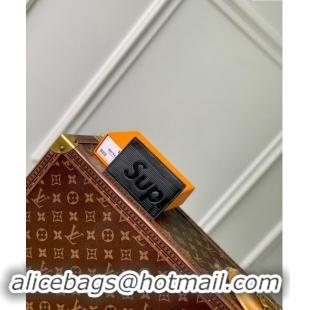 Good Looking Supreme x Louis Vuitton Card Holder Wallet in Epi Leather M64543 Black 2024