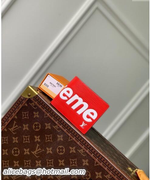 Unique Discount Supreme x Louis Vuitton Multiple Wallet in Epi Leather M64542 Red 2024