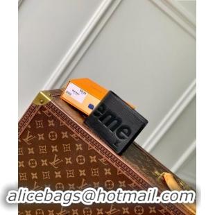 Luxury Cheap Supreme x Louis Vuitton Multiple Wallet in Epi Leather M64542 Black 2024