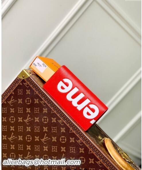 Low Cost Supreme x Louis Vuitton Brazza Wallet in Epi Leather M64541 Red 2024