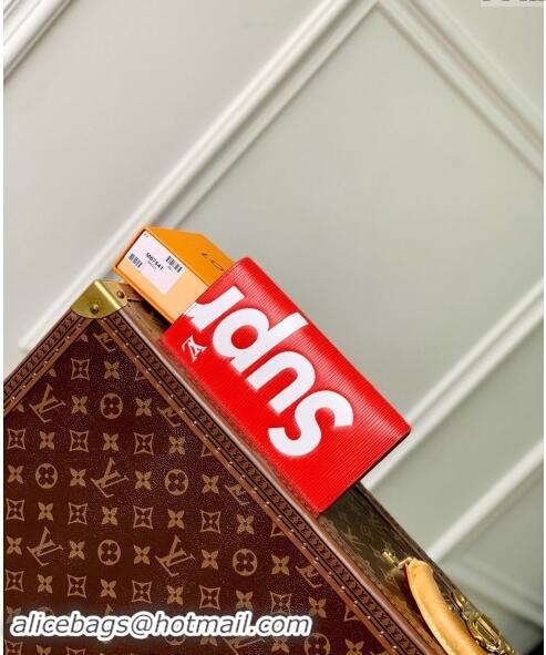 Low Cost Supreme x Louis Vuitton Brazza Wallet in Epi Leather M64541 Red 2024