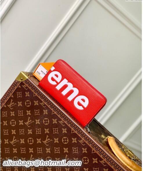 Good Product Supreme x Louis Vuitton Zippy Wallet in Epi Leather M64548 Red 2024