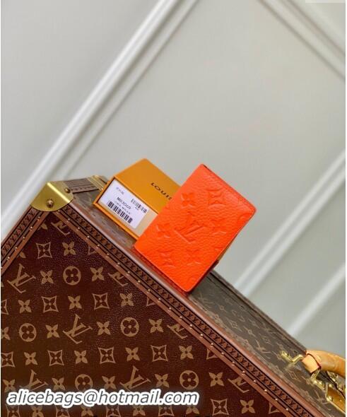 Promotional Louis Vuitton Pocket Organizer Wallet in Monogram Leather M83069 Orange 2024