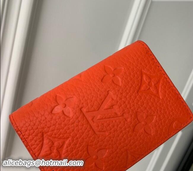 Promotional Louis Vuitton Pocket Organizer Wallet in Monogram Leather M83069 Orange 2024