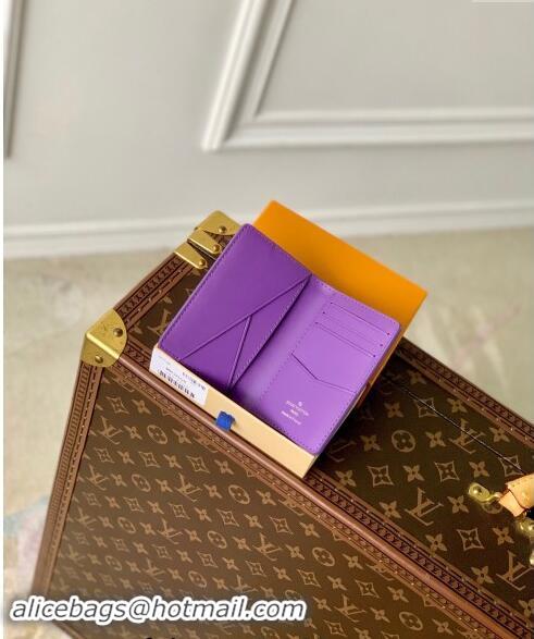 Low Cost Louis Vuitton Pocket Organizer Wallet in Monogram Leather M83069 Purple 2024