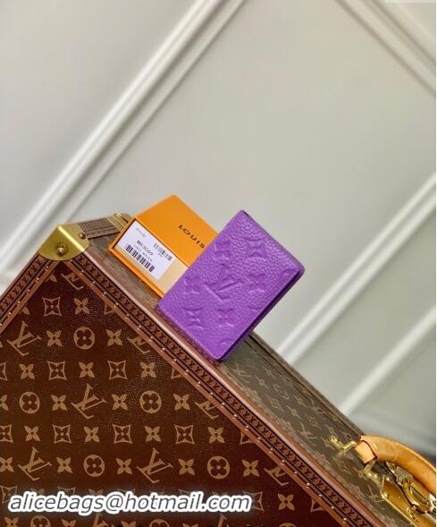 Low Cost Louis Vuitton Pocket Organizer Wallet in Monogram Leather M83069 Purple 2024