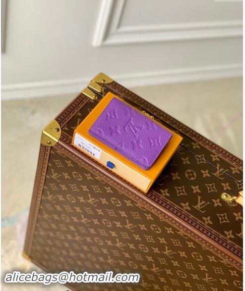 Low Cost Louis Vuitton Pocket Organizer Wallet in Monogram Leather M83069 Purple 2024