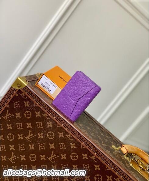 Low Cost Louis Vuitton Pocket Organizer Wallet in Monogram Leather M83069 Purple 2024