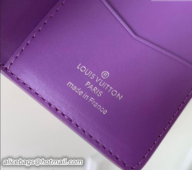 Low Cost Louis Vuitton Pocket Organizer Wallet in Monogram Leather M83069 Purple 2024