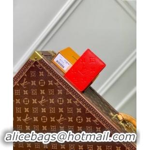 Well Crafted Louis Vuitton Pocket Organizer Wallet in Monogram Leather M83069 Red 2024