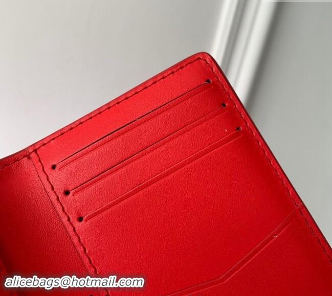 Well Crafted Louis Vuitton Pocket Organizer Wallet in Monogram Leather M83069 Red 2024