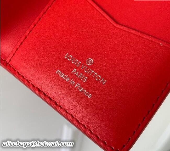 Well Crafted Louis Vuitton Pocket Organizer Wallet in Monogram Leather M83069 Red 2024