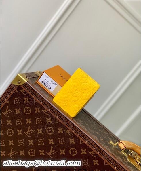 Good Taste Louis Vuitton Pocket Organizer Wallet in Monogram Leather M83069 Yellow 2024