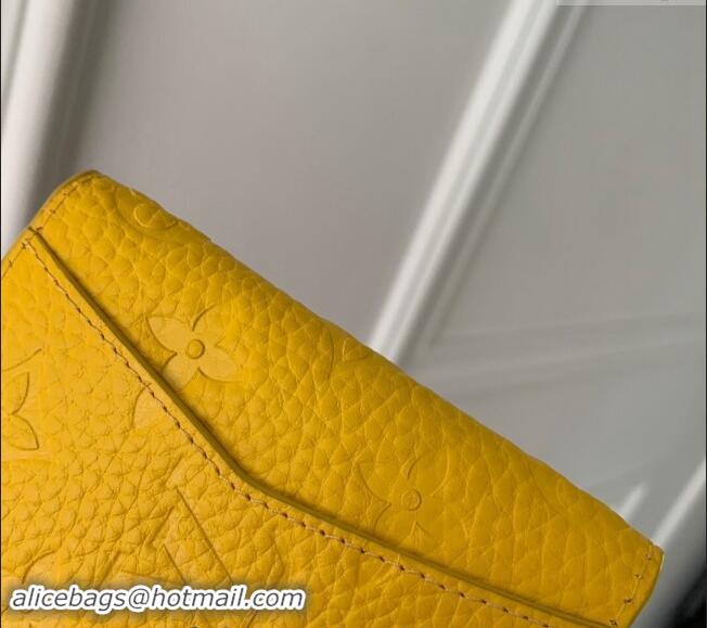 Good Taste Louis Vuitton Pocket Organizer Wallet in Monogram Leather M83069 Yellow 2024