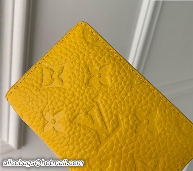 Good Taste Louis Vuitton Pocket Organizer Wallet in Monogram Leather M83069 Yellow 2024