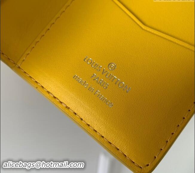 Good Taste Louis Vuitton Pocket Organizer Wallet in Monogram Leather M83069 Yellow 2024