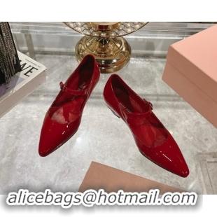 Good Product Miu Miu Patent Leather Mary Janes Pumps Red 014022 