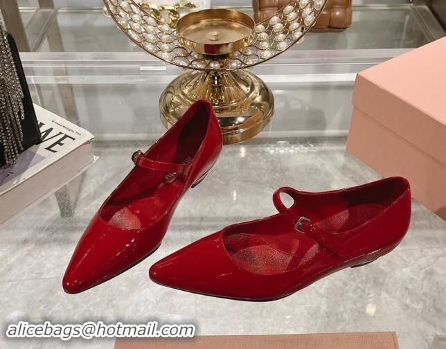 Good Product Miu Miu Patent Leather Mary Janes Pumps Red 014022 