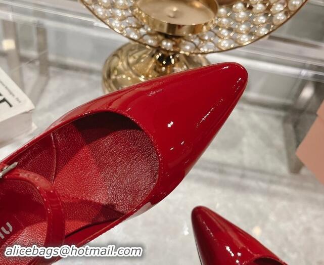 Good Product Miu Miu Patent Leather Mary Janes Pumps Red 014022 