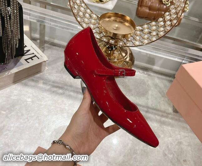 Good Product Miu Miu Patent Leather Mary Janes Pumps Red 014022 