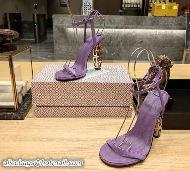 Cheap Price Givenchy High Heel Sandals 10cm Heel in Smooth Leather Purple 040103