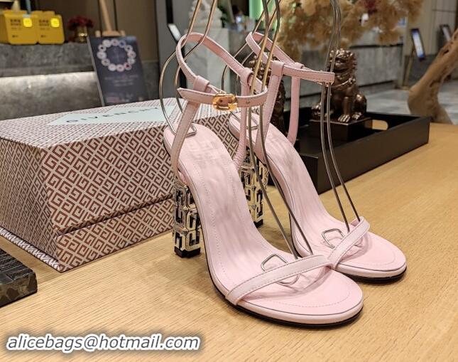 Pretty Style Givenchy High Heel Sandals 10cm Heel in Smooth Leather Pink 040104