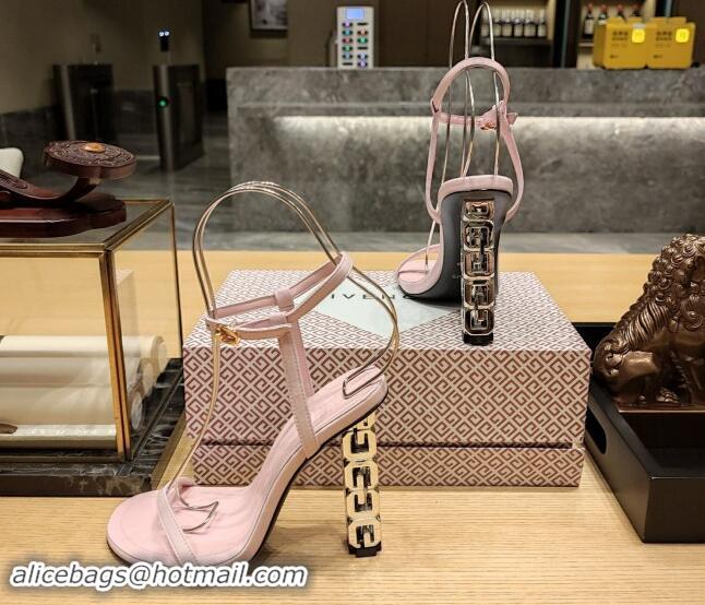 Pretty Style Givenchy High Heel Sandals 10cm Heel in Smooth Leather Pink 040104