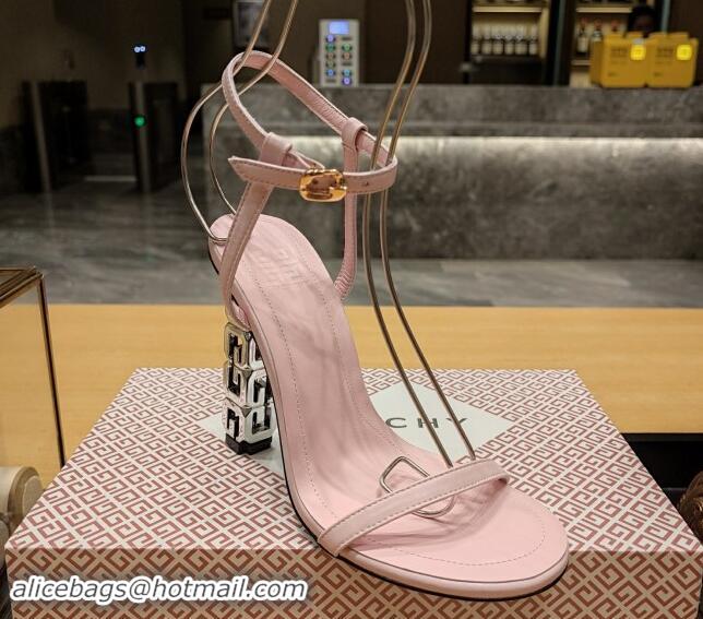 Pretty Style Givenchy High Heel Sandals 10cm Heel in Smooth Leather Pink 040104