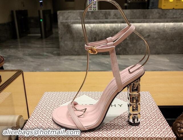 Pretty Style Givenchy High Heel Sandals 10cm Heel in Smooth Leather Pink 040104