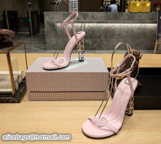 Pretty Style Givenchy High Heel Sandals 10cm Heel in Smooth Leather Pink 040104