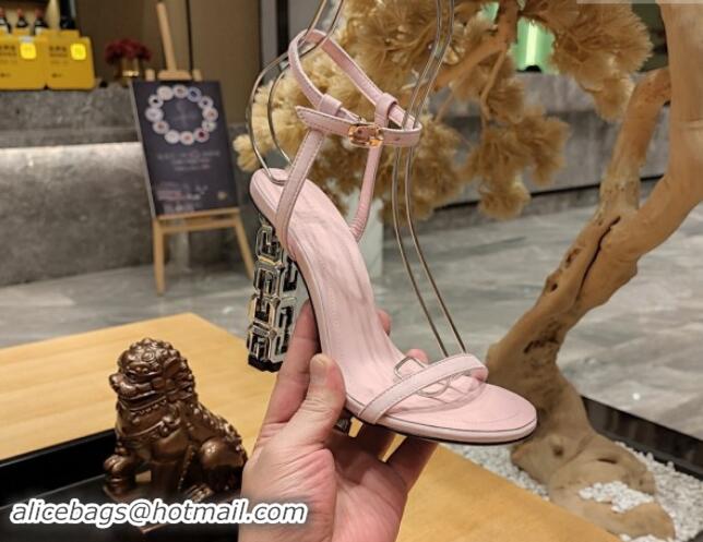 Pretty Style Givenchy High Heel Sandals 10cm Heel in Smooth Leather Pink 040104