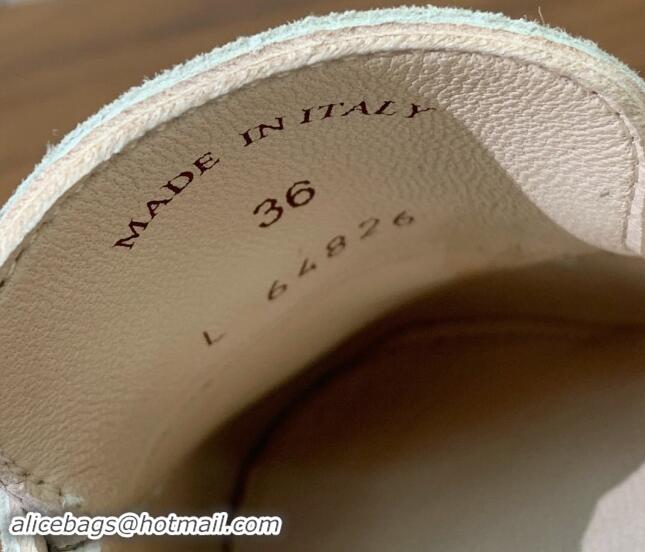 Perfect Loro Piana Suede Flat Mules Pale Grey 812041