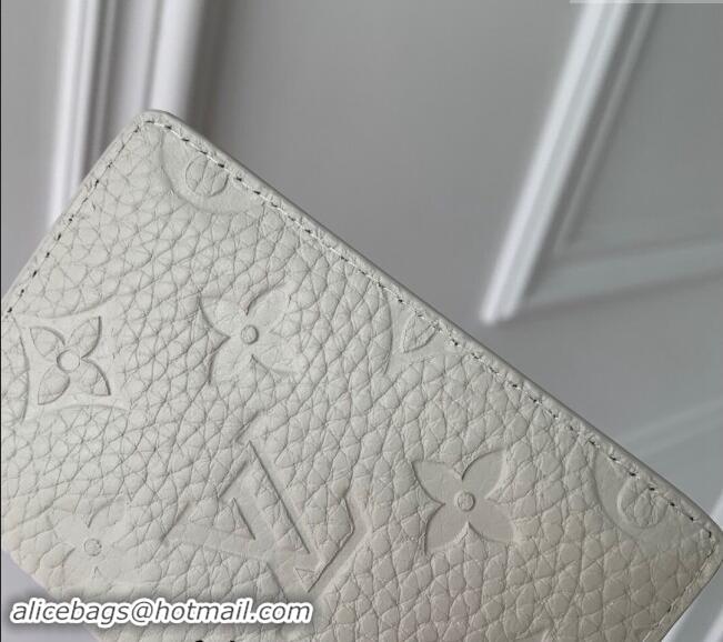 Big Discount Louis Vuitton Pocket Organizer Wallet in Monogram Leather M83070 White 2024